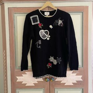 Susan Bristol | 1992 hand embroidery seamstress sweater. NWT. Size medium